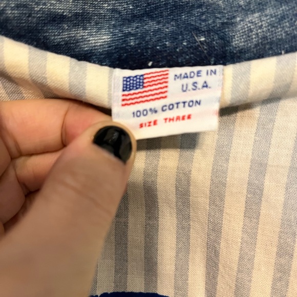 Vintage 80s Acid Wash Denim Painted Art Duster Artist Signed M Brumley - Picture 8 of 8